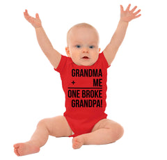 One Broke Grandpa Romper Bodysuit-Direct To Garment Print-Brisco Baby