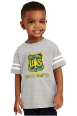 Happy Camper Toddler Football Jersey Tee-Direct To Garment Print-Brisco Baby