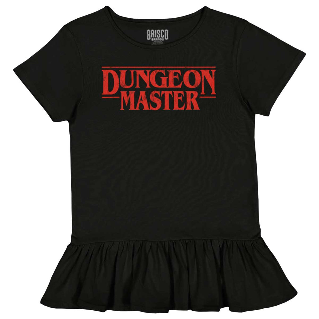 Dungeon Masters TV Show Nerd Toddler Ruffle Bottom Tee-Direct To Garment Print-Brisco Baby