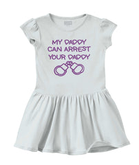 Arrest Your Daddy Solid Baby Infant Dress-Direct To Garment Print-Brisco Baby