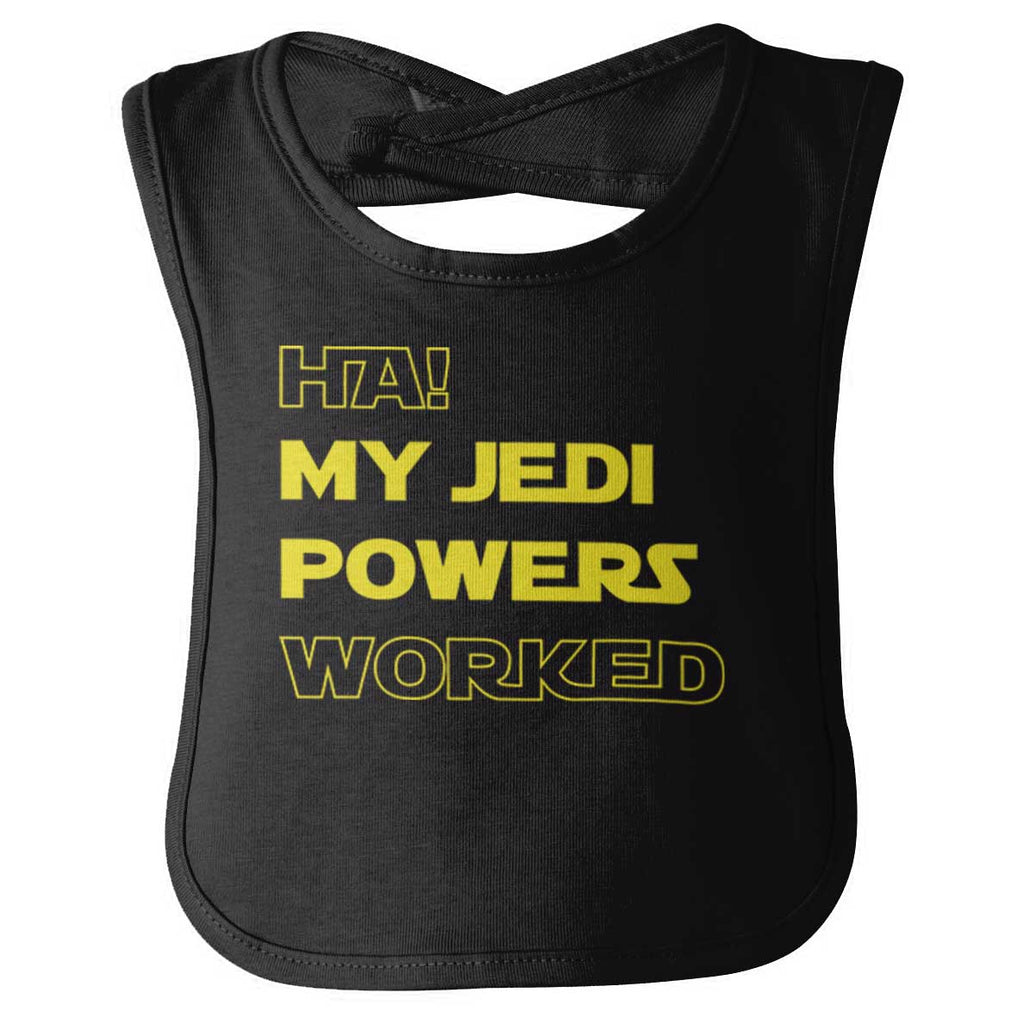 Jedi Powers Worked Infant Baby Bib-Direct To Garment Print-Brisco Baby