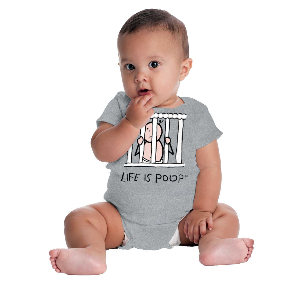 Jail Crib Romper Bodysuit-Direct To Garment Print-Brisco Baby