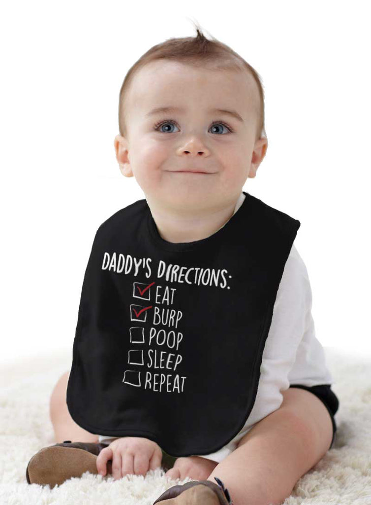 Daddy's Directions Infant Baby Bib-Direct To Garment Print-Brisco Baby