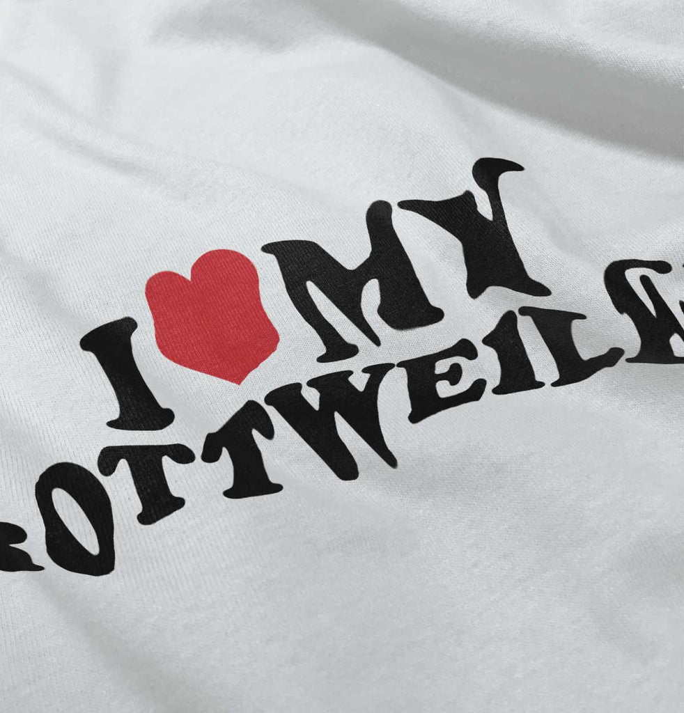 I Love My Rottweiler Romper Bodysuit-Direct To Garment Print-Brisco Baby