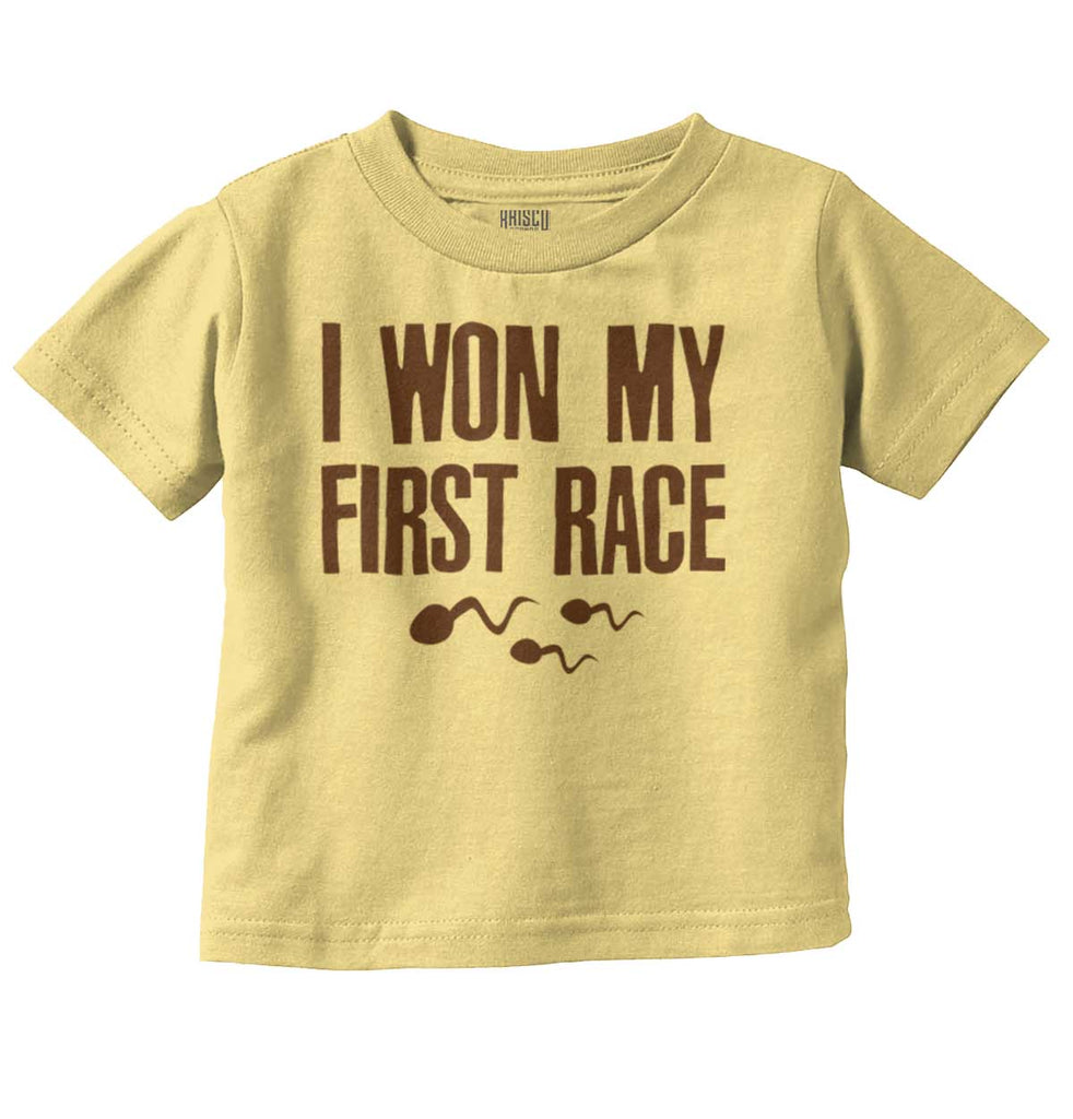 Won The Race Infant Toddler T Shirt-Direct To Garment Print-Brisco Baby