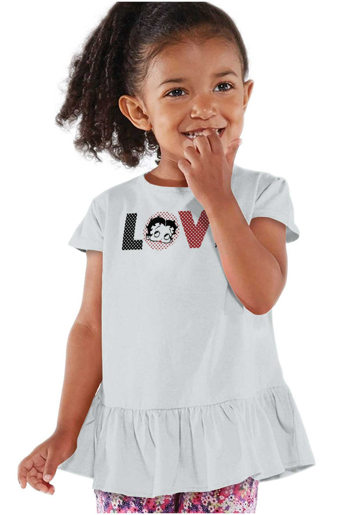 Pop Art Betty Toddler Ruffle Bottom Tee-Direct To Garment Print-Brisco Baby
