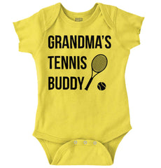Grandma's Tennis Buddy Romper Bodysuit-Direct To Garment Print-Brisco Baby