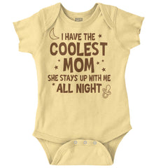 Coolest Mom Romper Bodysuit-Direct To Garment Print-Brisco Baby