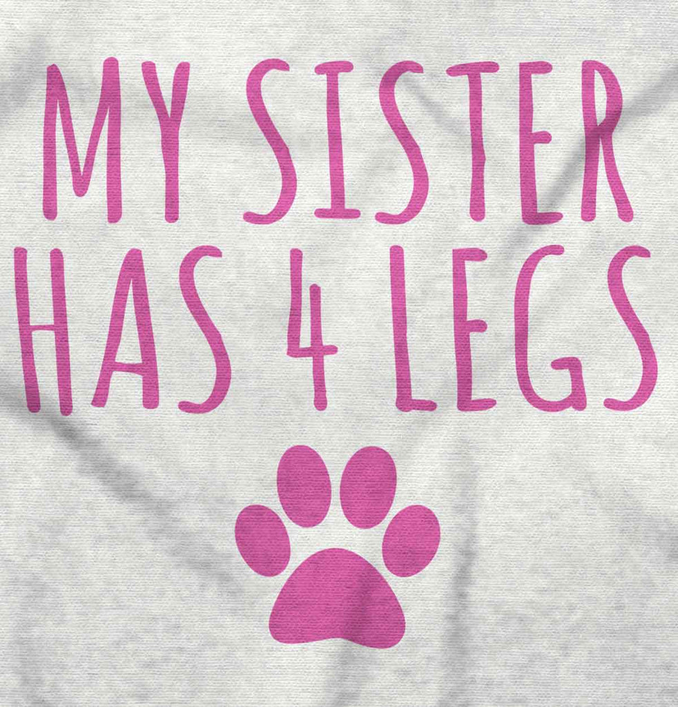 Sister has 4 legs Toddler Ruffle Bottom Tee-Direct To Garment Print-Brisco Baby