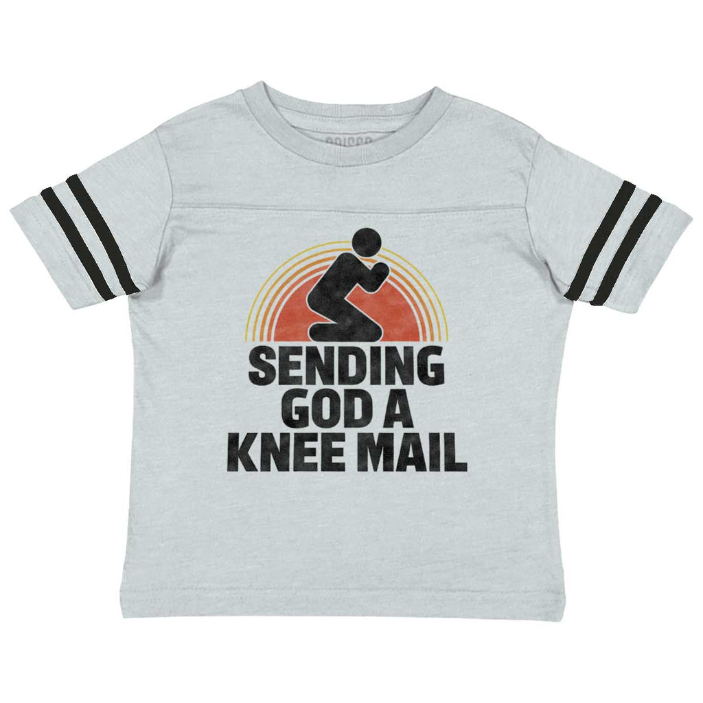 Sending God A Knee Mail Toddler Football Jersey Tee-Direct To Garment Print-Brisco Baby