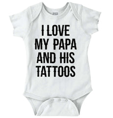 I Love Papa And Tattoos Romper Bodysuit-Direct To Garment Print-Brisco Baby