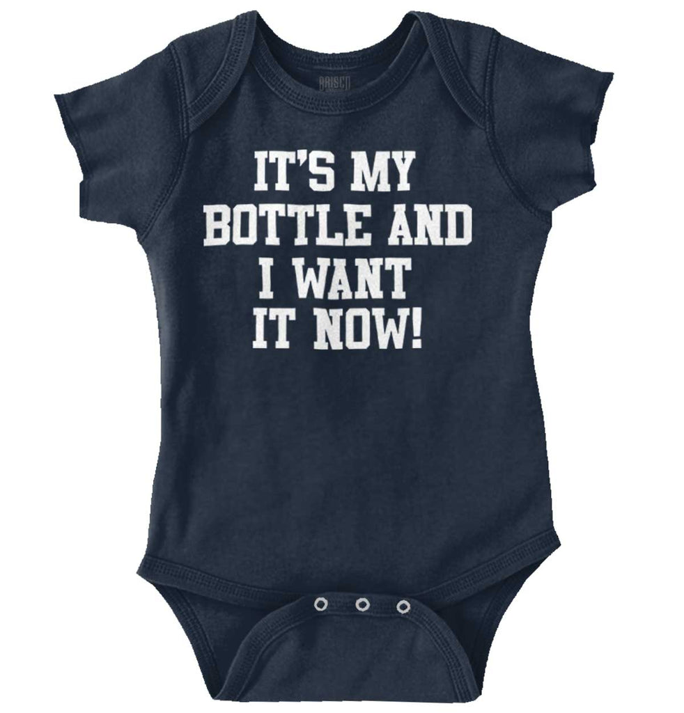 I Want It Now Romper Bodysuit-Direct To Garment Print-Brisco Baby