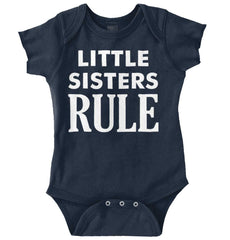 Little Sisters Rule Romper Bodysuit-Direct To Garment Print-Brisco Baby