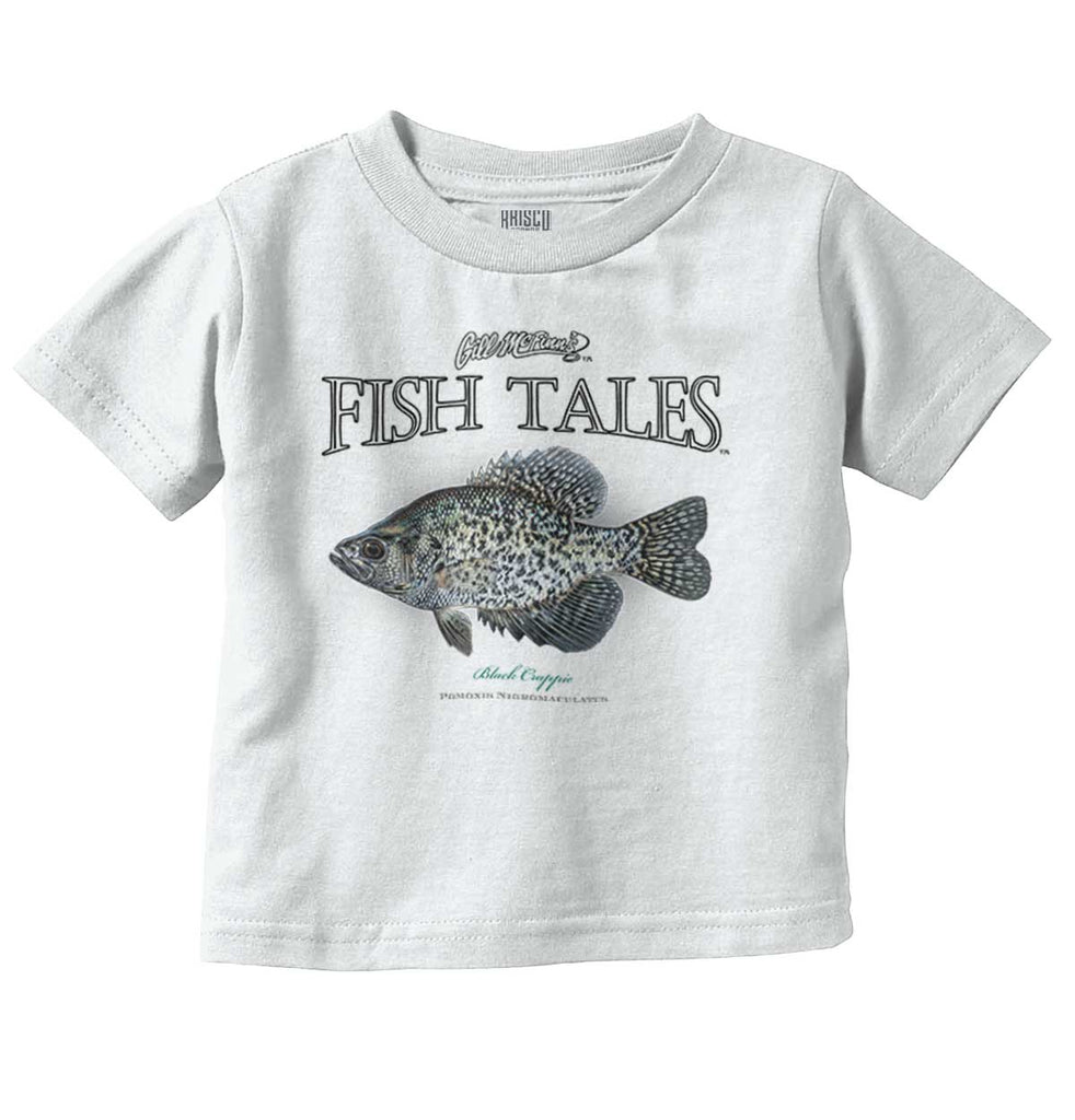 Black Crappie Fishing Infant Toddler T Shirt-Direct To Garment Print-Brisco Baby