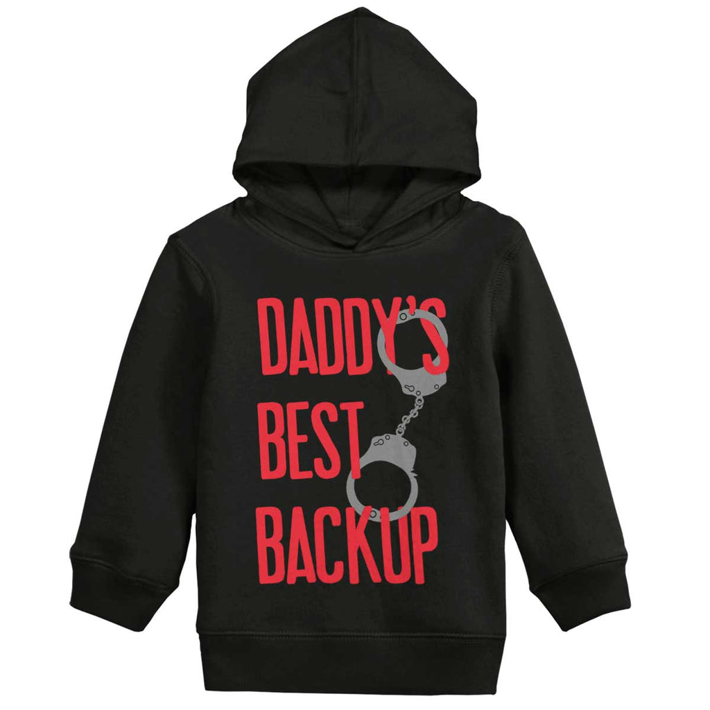 Daddy's Best Backup Toddler Pullover Hoodie-Direct To Garment Print-Brisco Baby