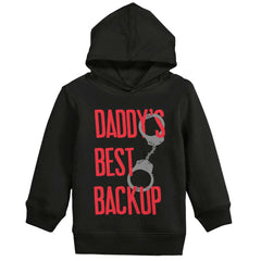Daddy's Best Backup Toddler Pullover Hoodie-Direct To Garment Print-Brisco Baby