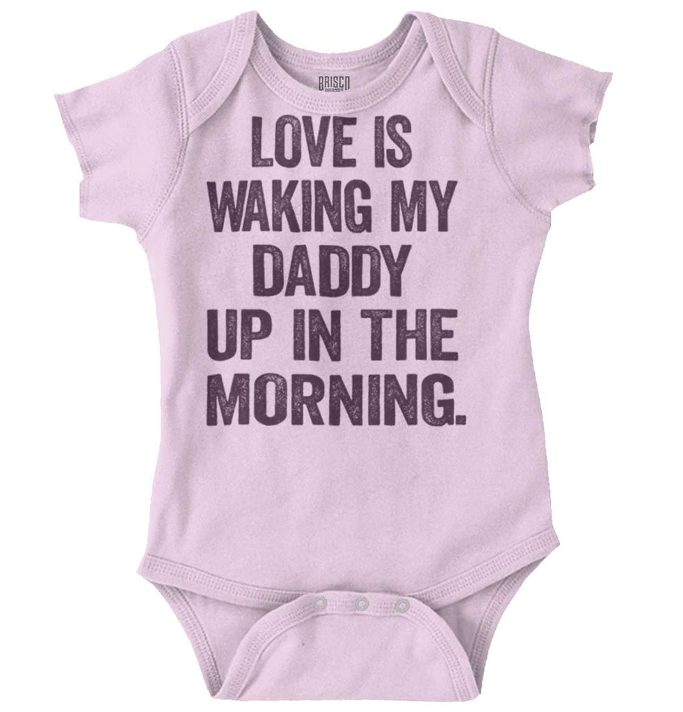 Waking Up Daddy Romper Bodysuit-Direct To Garment Print-Brisco Baby