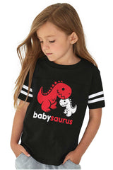 Babysaurus Rex Toddler Football Jersey Tee-Direct To Garment Print-Brisco Baby