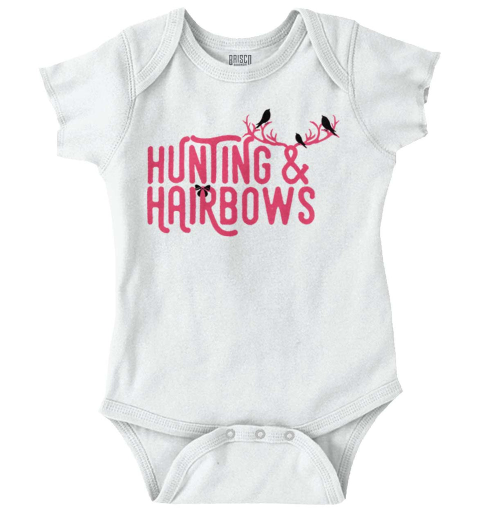 Hunting And Hairbows Romper Bodysuit-Direct To Garment Print-Brisco Baby