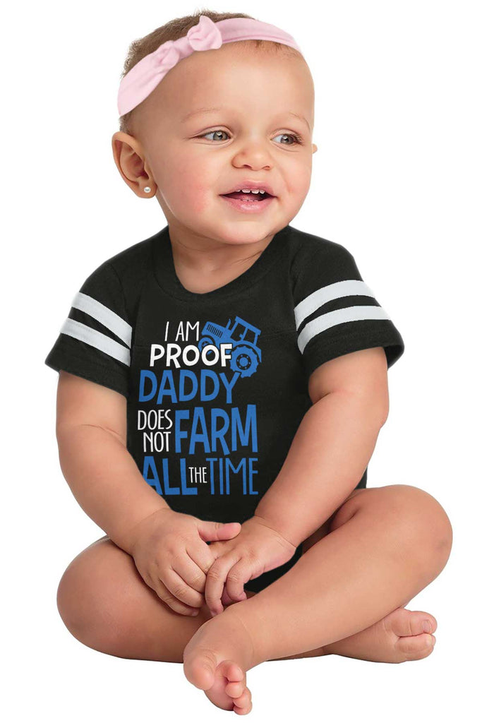 Farm All The Time Football Romper Bodysuit-Direct To Garment Print-Brisco Baby