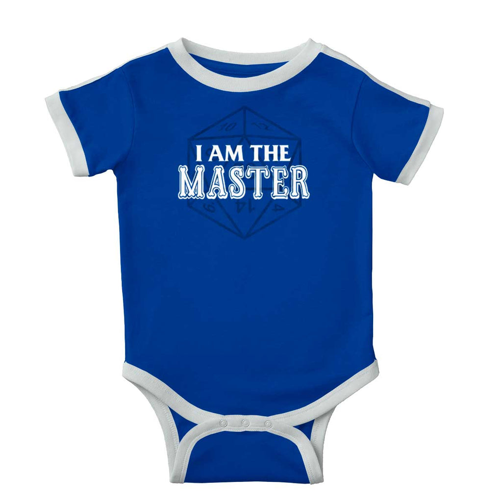 I Am The Master Dungeons Gamer Ringer Romper Bodysuit-Direct To Garment Print-Brisco Baby