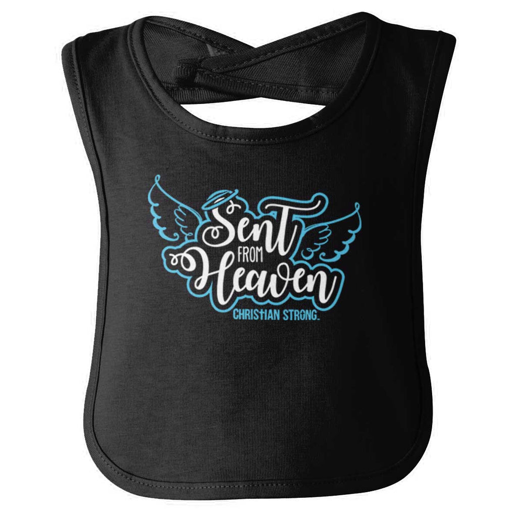 Sent From Heaven Infant Baby Bib-Direct To Garment Print-Brisco Baby