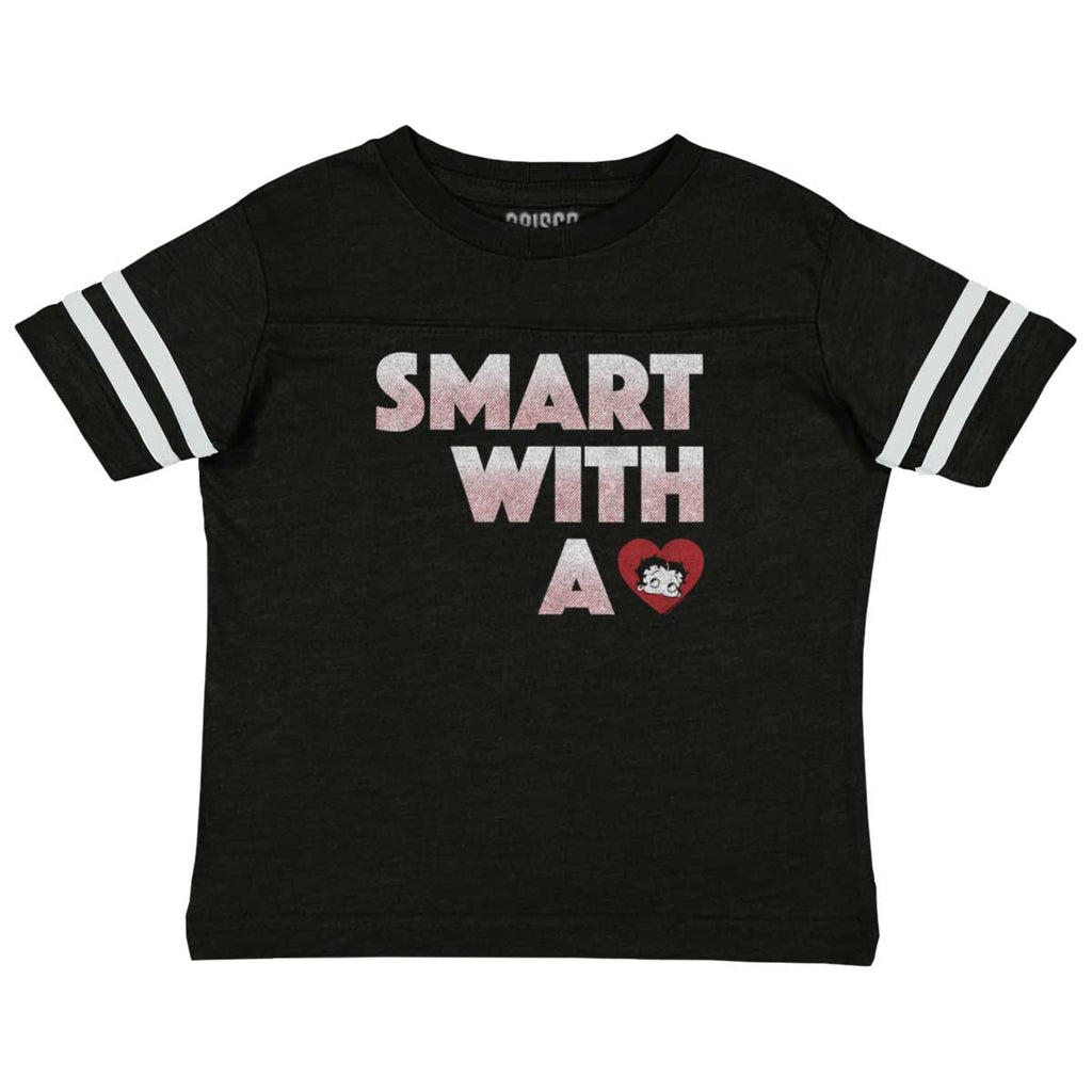 Smart With A Heart Toddler Football Jersey Tee-Direct To Garment Print-Brisco Baby