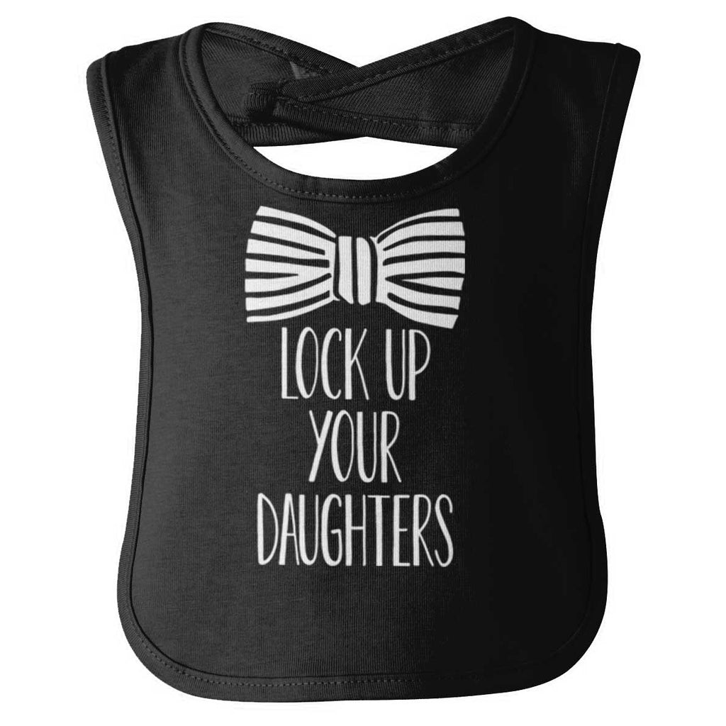 Lock Up Your Daughters Infant Baby Bib-Direct To Garment Print-Brisco Baby