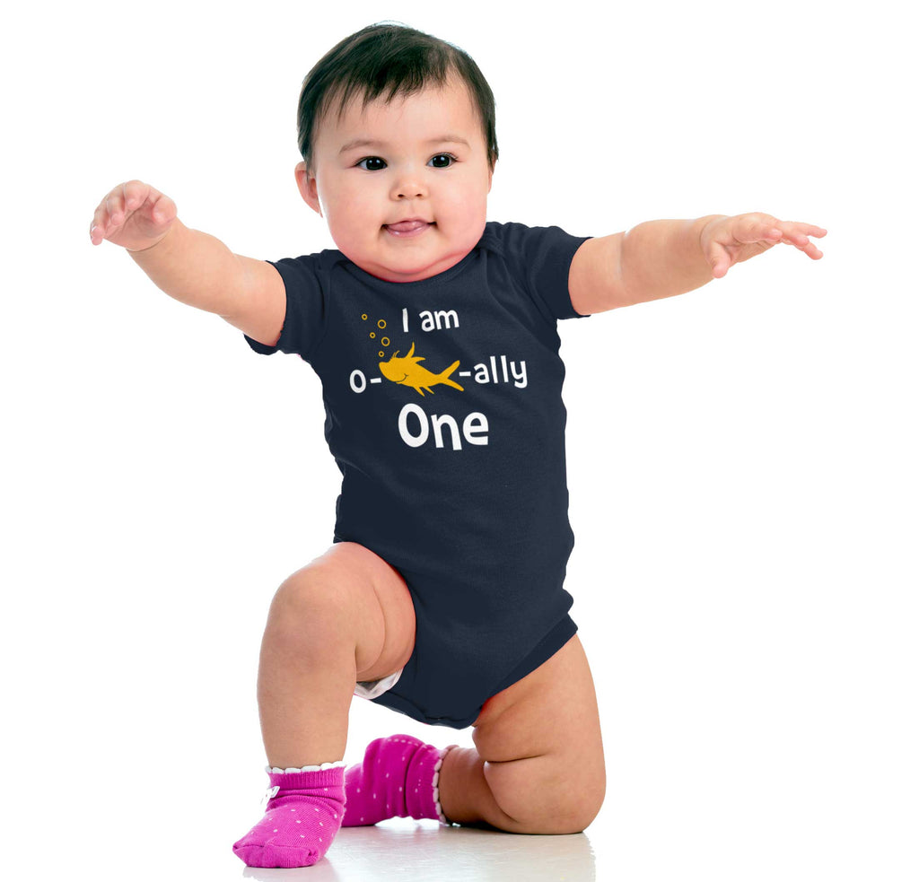 Oh Fish-ally One Romper Bodysuit-Direct To Garment Print-Brisco Baby