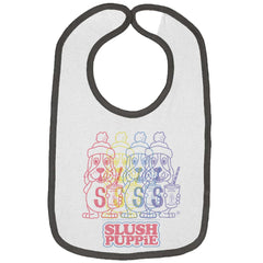 Rainbow Puppie Trimmed Colored Velcro Bib-Direct To Garment Print-Brisco Baby