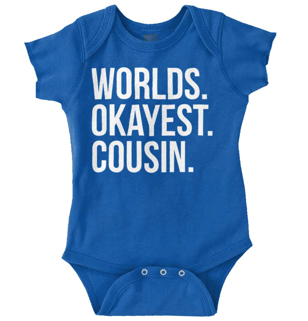 Worlds Okayest Cousin Romper Bodysuit-Direct To Garment Print-Brisco Baby