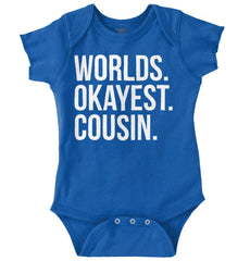 Worlds Okayest Cousin Romper Bodysuit-Direct To Garment Print-Brisco Baby