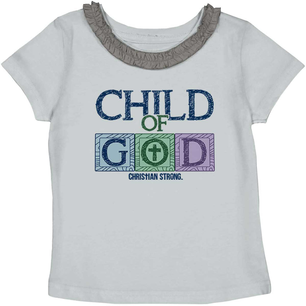 Child of God Toddler Ruffled Trim T-Shirt-Direct To Garment Print-Brisco Baby