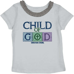 Child of God Toddler Ruffled Trim T-Shirt-Direct To Garment Print-Brisco Baby