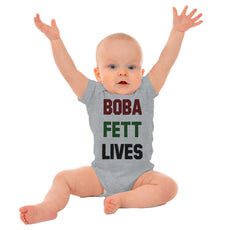 Boba Fett Lives Romper Bodysuit-Direct To Garment Print-Brisco Baby