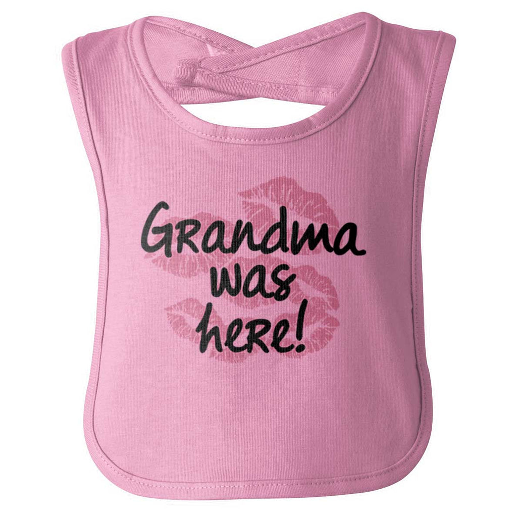 Grandma Was Here Infant Baby Bib-Direct To Garment Print-Brisco Baby