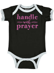 Handle With Prayer Baby Ruffled Trim Romper-Direct To Garment Print-Brisco Baby