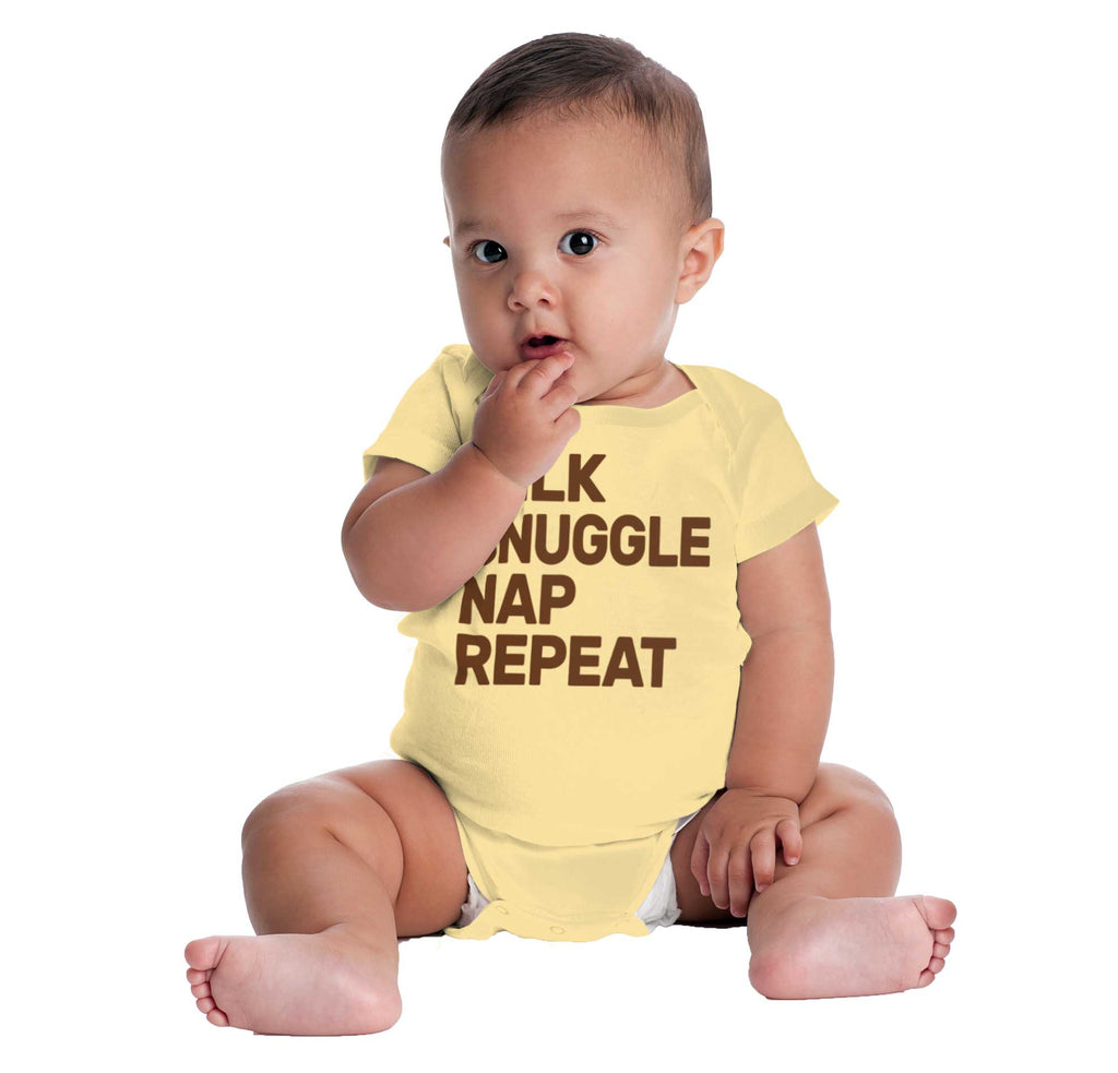 Milk Snuggle Nap Romper Bodysuit-Direct To Garment Print-Brisco Baby