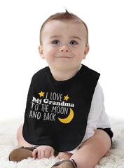 Grandma To Moon And Back Infant Baby Bib-Direct To Garment Print-Brisco Baby