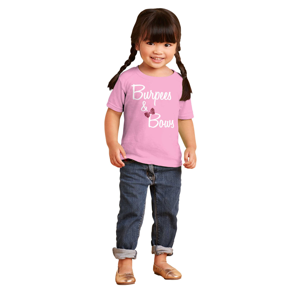 Burpees and Bows Infant Toddler T Shirt-Direct To Garment Print-Brisco Baby