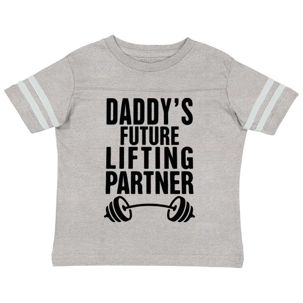Lifting Partner Toddler Football Jersey Tee-Direct To Garment Print-Brisco Baby