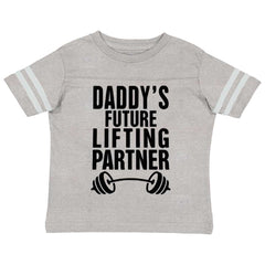 Lifting Partner Toddler Football Jersey Tee-Direct To Garment Print-Brisco Baby