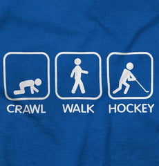 Crawl Walk Hockey Ringer Romper Bodysuit-Direct To Garment Print-Brisco Baby