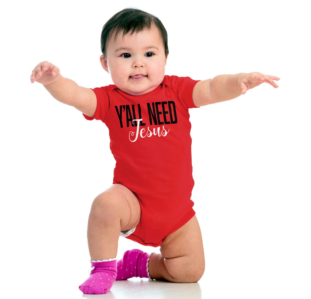 Yall Need Jesus Romper Bodysuit-Direct To Garment Print-Brisco Baby