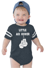 Little Ass Kicker Football Romper Bodysuit-Direct To Garment Print-Brisco Baby
