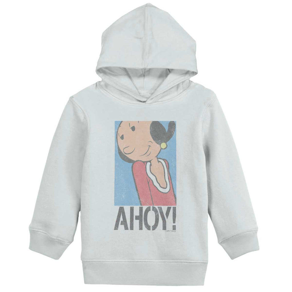 Ahoy Olive Oyl Toddler Pullover Hoodie-Direct To Garment Print-Brisco Baby