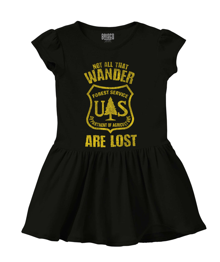 No All Who Wander Solid Baby Infant Dress-Direct To Garment Print-Brisco Baby