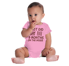 9 Months Inside Romper Bodysuit-Direct To Garment Print-Brisco Baby