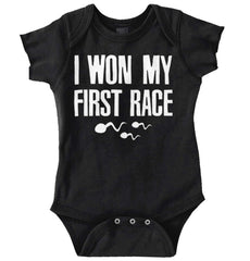 Won The Race Romper Bodysuit-Direct To Garment Print-Brisco Baby
