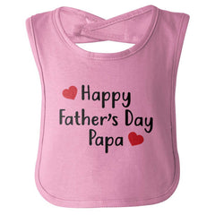 Happy Fathers Day Papa Infant Baby Bib-Direct To Garment Print-Brisco Baby
